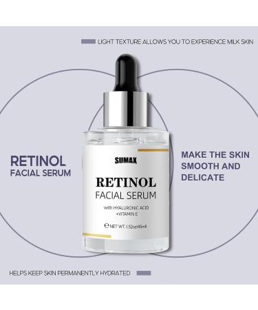 Retinol Facial Serum with Hyaluronic Acid & Vitamin E | Anti-Aging Skin Repair | Reduce Wrinkles & Fine Lines - Buy Online on SooperMarket.com