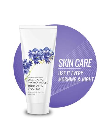 Aroma Magic Aloe Vera Facial Cleanser | Deeply Cleans & Rejuvenates Skin | Helps Unclog Pores | Hydrating & Soothing | Creamy Soap-Free Cleanser for Dry Skin | 3.52 Oz/100g