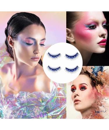 5 Pairs Fluffy Fake Eyelashes Faux Mink Fake Eyelashes Blue Shiny Rhinestone False Eyelashes 3D Thick Long Fake Eyelashes for Women Girls Party Stage Dance Makeup Masquerade - Buy Online on SooperMarket.com