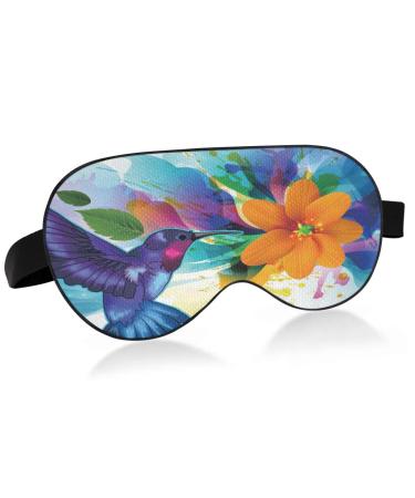 Haskirky Light Blocking Eye Mask Breathable and Adjustable Adult Men and Women Travel on Business Trips Yoga Meditation Light Smooth Comfortable Eye Mask Office Deep Sleep Goodies Watercolor Bird F