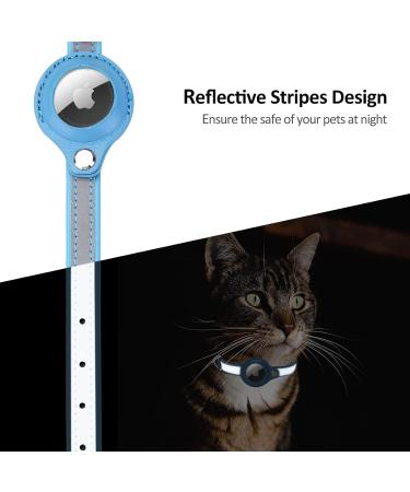 Buy Kocnydey Reflective Airtag Cat Collar - Adjustable Anti-Wing Collar for Cats & Small Dogs (M 28-37cm) - Blue - Buy Online on SooperMarket.com