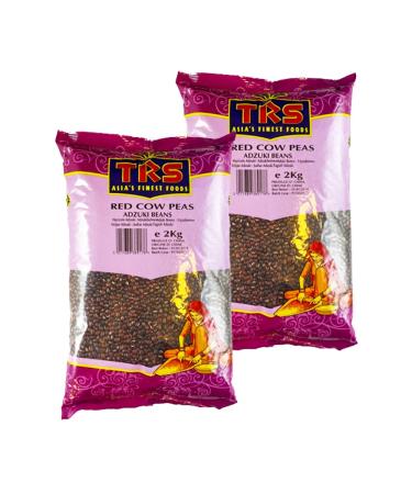 TRS Cow Peas Red | 2KG | Adzuki | Red Chori | Southern Peas | Crowder Pea | Nutty Flavor | Legumes | High Fibre | High Protein | Natural | Indian Origin (Pack of 2)