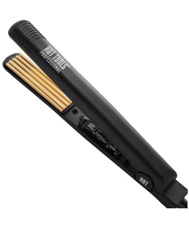 Hot Tools Pro Artist 24K Gold Crimping Iron | For Light Textured Crimps and Volume (1 in)