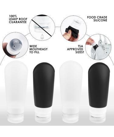 Silicone Travel Bottles Set - TSA Approved Travel Containers for Liquids Ideal for Shampoo Lotion Shower Gel - Refillable Empty Bottles (16) - Buy Online on SooperMarket.com