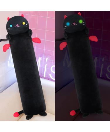 Mewaii 36in Luminous Cat Plush Pillow Black - Soft Stuffed Animal Toy for Kids - Long Squishy Huggable Night Light Kitty - Buy Online on SooperMarket.com