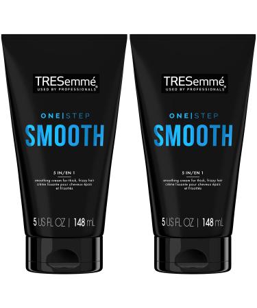 TRESemm One Step Smooth 5 in 1 Smoothing Hair Cream Serum Cream Hybrid 24 Hour Frizz Control Glossy Shine Heat Protectant for Hair Softness & Hair Color Vibrancy 2 pk 5 Oz Ea