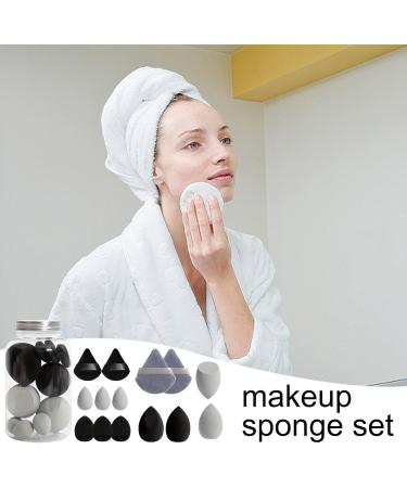 Virtcooy Makeup Puff Beauty Makeup Sponge Set | Portable Sponge Facial Makeup Tools Blender Sponges for Powder Foundation Black - Buy Online on SooperMarket.com