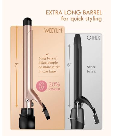 3/4 Inch Long Barrel Curling Iron - Ceramic Tourmaline Hair Wand - Dual Voltage - Buy Online on SooperMarket.com