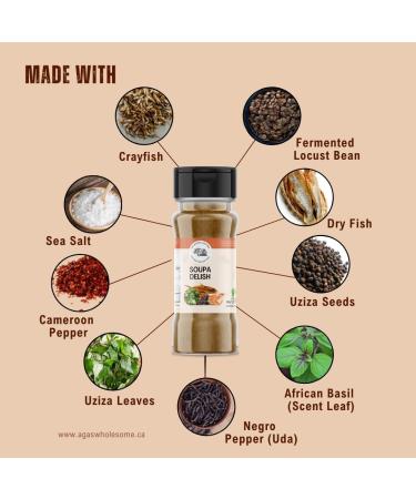 Aga's Wholesome Soupa Delish 100g West Africa Soup Seasoning Fermented Locust Bean Crayfish Fish Powder Native African Spices Nigerian Soup Spice Low Sodium & MSG Free Natural Spices Native African Spices Gluten Free Non-Irradiated GMO Free - Buy Online on SooperMarket.com