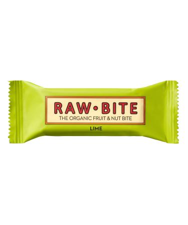 Raw Bite Lime Bar - Fruit-Nut Snack with Ginger & Chili | 12 x 50g Pack - Healthy Energy Bar - Buy Online on SooperMarket.com