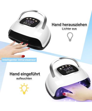 LKE 220W UV Nail Lamp - Gel Nails UV Lamp with Improved Charging 4 Timers LCD Display Infrared Sensor Removable Base & Handle - Best for Manicures - Buy Online on SooperMarket.com