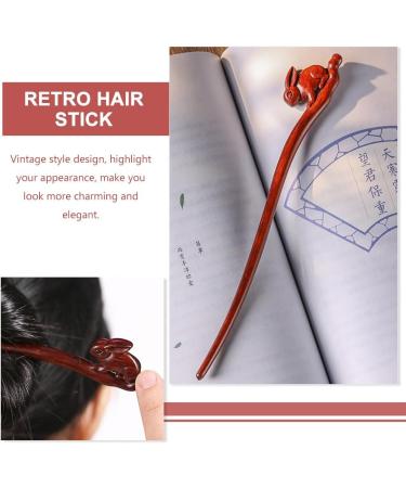 Sosoport Rabbit Hairpin Wedding Hair Chopstick Tassel Hair Fork Hair Accessories for Women Wedding Hair Accessory for Women Hair Chopsticks for Women Wooden Literature and Art Headgear Miss - Buy Online on SooperMarket.com