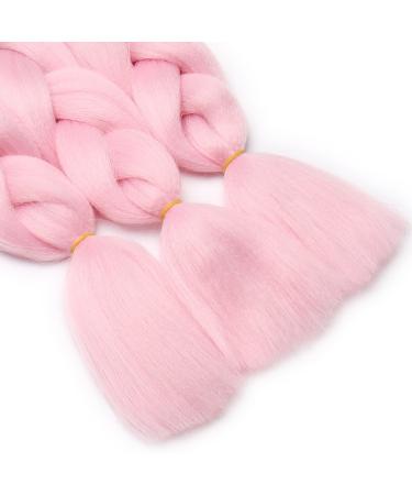 Tess Braids Extensions Ombre 60 cm - 3 Pack Jumbo Kanecalon Hair for Box Braids | Black/Light Pink Ombre 100g Bundle - Buy Online on SooperMarket.com