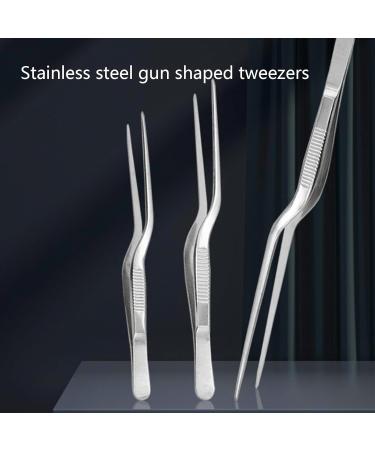 Asukohu Professional Stainless Steel Medical Tweezers Ear-Pick Tool Bending Tweezers for Ear Cleaning and Care Bend Tweezers - Buy Online on SooperMarket.com
