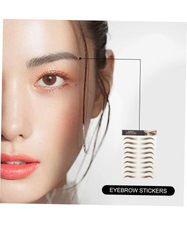 Baluue 9 Sheets Realistic Fake Eyebrows Eyebrow Stickers Waterproof Hairlike Eyebrows Brown - Buy Online on SooperMarket.com