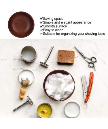 Dekaim Wooden Shaving Bowl with Lid | Men's Shaving Brush & Foam Cup for Cream & Soap | International Shipping - Buy Online on SooperMarket.com