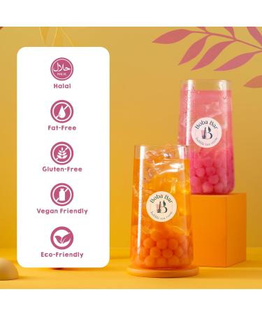 Boba Bar London Pink Paradise Fruit Bubble Tea Kit - 4 Flavours, Toppings, Pearls, Straws, Tea Bags, Recipe Cards - Buy Online on SooperMarket.com