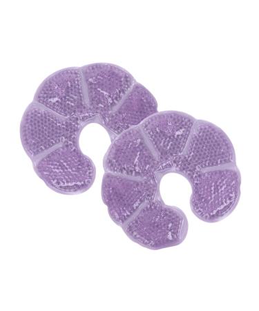 NEWGO Breast Ice Pack 2 Pack Nipple Ice Pack for Nursing Mother, Hot Cold Therapy Breast Freezer Gel Pads for Breastfeeding, Pain After Breast Surgery, Mastitis (Soft Plush Backing -Purple)