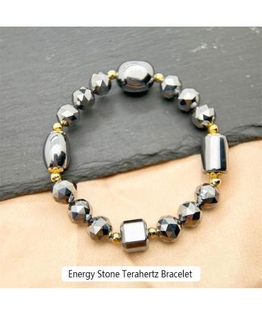 MuYu Art Faceted Bead Terahertz Bracelet Energy Healing Stone Magnetic Therapy Terahertz Bracelet 7 Inches for Women Men Adjustable Terahertz Bracelet - Buy Online on SooperMarket.com
