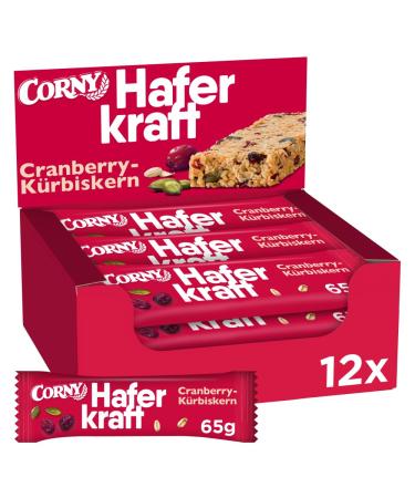 Oat Bar Corny Haferkraft Cranberry-Pumpkin Seed Whole Grain & Vegan Bulk Pack 12x65g