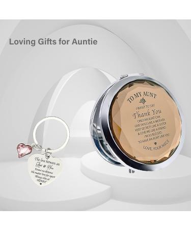 Special Aunt Gift from Niece: Mirror Compact, Keychain, Thank You & Birthday Gift - Buy Online on SooperMarket.com