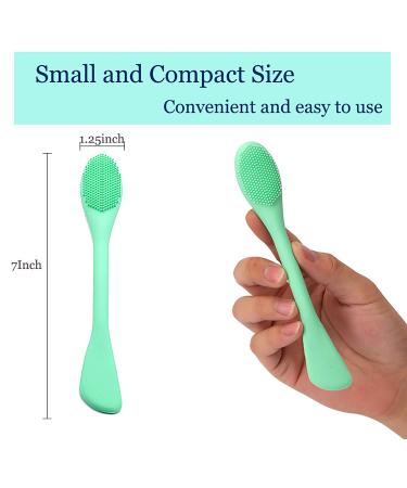 Silicone Face Mask Brush Applicator Set - Facial Makeup Remover Scrubber for Clay, Mud, Charcoal Masks - 2 Pack Red+Green - Buy Online on SooperMarket.com