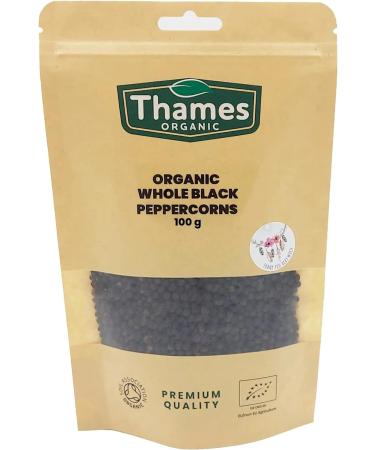 Thames Organic 250g Organic Whole Black Peppercorns - Non-GMO, Vegan, Additives and Preservatives-Free - Buy Online on SooperMarket.com
