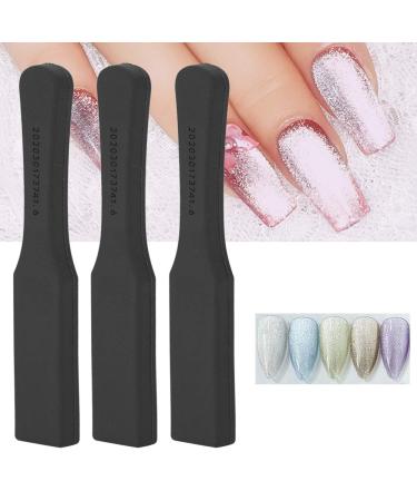 3pcs Nail Art Magnetic Stick - Portable Cat Eye Gel Nail Polish Magnet Wand | DIY Manicure Tool (Black) - Shop Internationally - Buy Online on SooperMarket.com