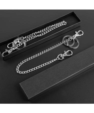 Teskyer 18 Inch Silver Wallet Chain with Lobster Clasps and Extra Rings - Keychain for Keys, Wallet, Jeans, Belt Loop, Purse - Silver - Buy Online on SooperMarket.com