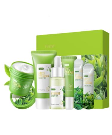 Green Tea Skincare Set 19-In-1 Skincare Gift Set With Natural Extracts Cleanser Face Serum Face Cream Eye Cream Facial Mask And Mud Mask Moisturizing Skincare Set For Teen Girls
