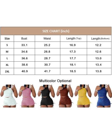 Summer Ribbed Tank Crop Top & Ruched Shorts Set - Brown | Large - Buy Online on SooperMarket.com