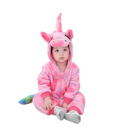 Doladola Baby Boys Girls Flannel Animal Hooded Unicorn Rompers Toddler's Jumpsuits Infant Outfit 2 5-3 5 Years Star Unicorn