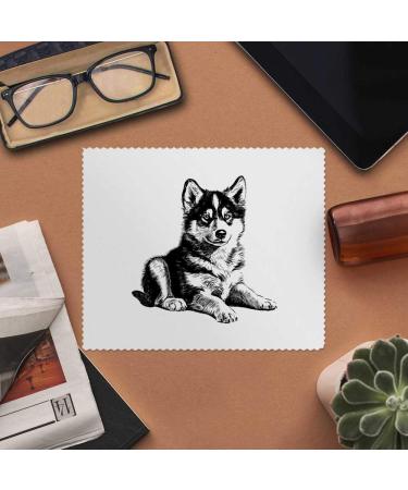 2 Pack Microfiber Glasses Cleaning Cloths - Husky Puppy Design | Perfect for Eyewear & Screens - Buy Online on SooperMarket.com