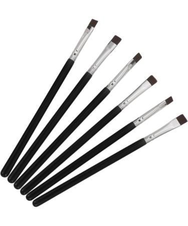 Baluue 12 Pcs Flat Eyebrow Brush Eyeliner Brush Cosmetics Tool Flat Concealer Brush Artificial Fiber Black - Buy Online on SooperMarket.com
