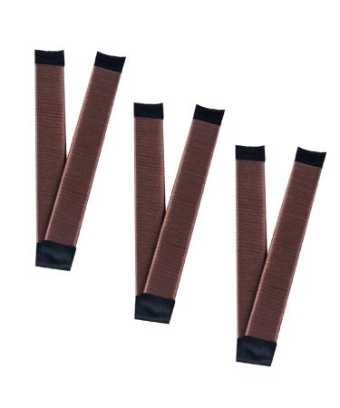 3 Pcs Fast Bun Maker Magic Hair Donut Bun Maker French Twist Hair Fold Wrap Snap Band Special Hair Bun Maker Easy Snap Doughnut Styling Easy & Fast Hair Buns for Girls Women (Brown)