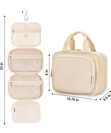 Narwey Women's Hanging Travel Toiletry Bag - Brown Medium | Cosmetics Makeup Organizer for Travel Size Accessories - Buy Online on SooperMarket.com