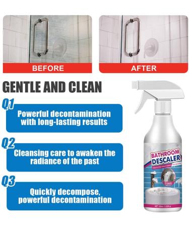 60ml Bathroom Descaler Spray Stubborn Stains Cleaner Bathroom Descaler Spray Bathroom Descaler Cleaner All Purpose Bubble Cleaner Foam Spray (2PC) - Buy Online on SooperMarket.com