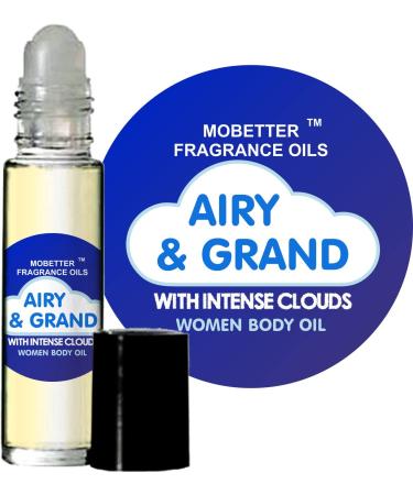 MOBETTER FRAGRANCE OILS Airy & Grand with intense clouds Women perfume Body Oil 0.33 Fl Oz (Pack of 1) musky sweet woody amber powdery lactonic vanilla coconut lavender