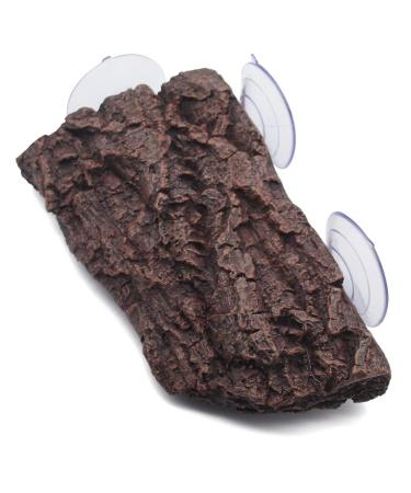 hisunfarm Turtle Floating Basking Platform Aquarium Decorations Decor Artificial Bark with Suction Cups for Tortoise Climbing Platform Resting Terrace Step (Rock Brown)