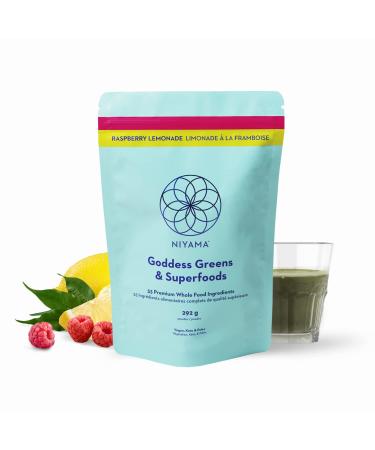 Organic Greens Superfood Powder Niyama Goddess Greens and Superfoods | Antioxidant Rich & Supports Gut Health | Natural Raspberry Lemonade Flavour (30 servings)
