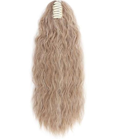 24" Corn Wave Ponytail Extension Claw Clip on Ponytails Wavy Curly Hair Extensions Jaw Pony Tail Hairpiece Light ash Brown mix Bleach Blond 24inch (Pack of 1) Yaki-Light ash Brown mix Bleach Blond - Buy Online on SooperMarket.com