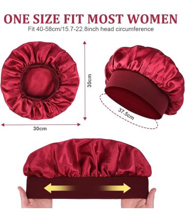 URAQT Satin Sleep Cap 2 Pack - Large Night Head Cover for Women - Soft & Comfortable Sleep Bonnet - Breathable Hair Cap for Long Curly Hair - Best for Night Sleep - Buy Online on SooperMarket.com