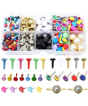 500Pcs Mixed Color Metal Brads Kit for Scrapbooking, Paper Crafts & DIY Projects - Buy Online on SooperMarket.com