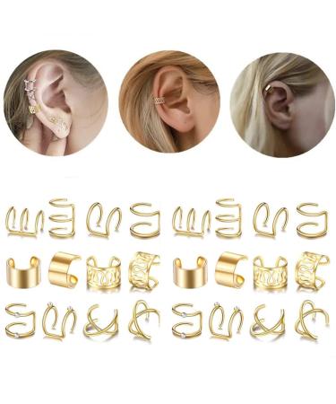 24 Pcs Gold Hair Braids Dreadlock Non-Piercing Ear Clip Beard Beads Cuffs for Women Men - Hair Accessories & Styling Jewelry Tools - Buy Online on SooperMarket.com