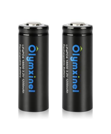 18500 3.2v Solar Battery 1200mAh: LiFePO4 18500 3.2 volt 1200mah 3.84wh Solar batteries for Outdoor Garden Solar Lights Flashlight (2 Pack)