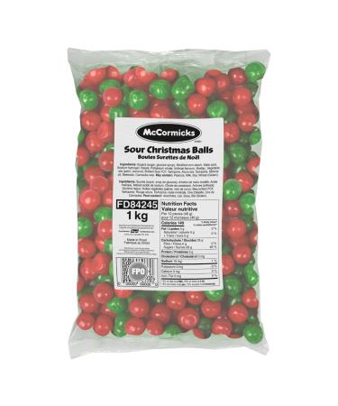 McCormicks Red & Green Sour Balls - Bulk Candy Bag 1 Kilogram Red and Green Sour Balls