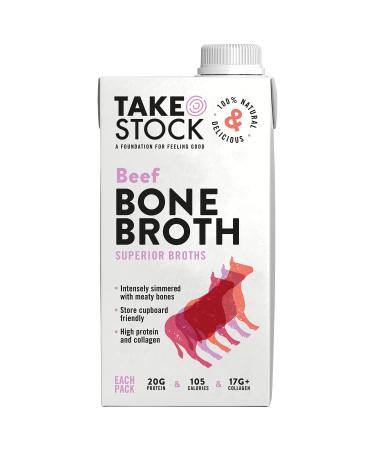 Beef Bone Broth | Premium Liquid Beef Stock | Delicious & Natural | Low Calorie | High Protein & Collagen | Not from Concentrate Powder or Cubes | 1 x 500ml