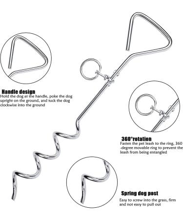 16" Heavy Duty Ground Spike Stake (41cm) Dog Chains for outside Dog Tie Out Cable Steel Spiral Dog Tether Outdoor Dog Camping Accessories (Stake Only) (1 Pack) - Buy Online on SooperMarket.com