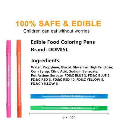 Edible Food Coloring Pens 10Pcs - Fine & Thick Tip Gourmet Writers for Cookies, Cakes & Easter Eggs - Food Grade Markers for Baking & Decorating - Buy Online on SooperMarket.com