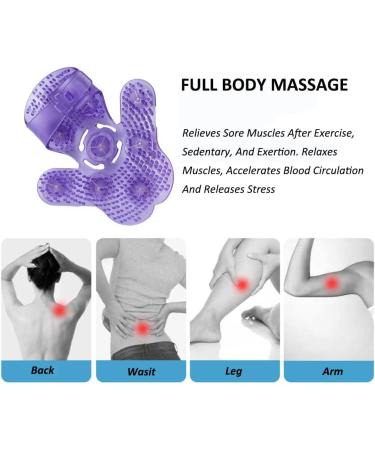Topwon Palm Shaped Massage Glove - 360-Degree Metal Roller Ball for Cellulite Reduction - Purple - Buy Online on SooperMarket.com
